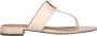 Emporio Armani Leren teenslippers met metalen plaat Beige Dames - Thumbnail 1