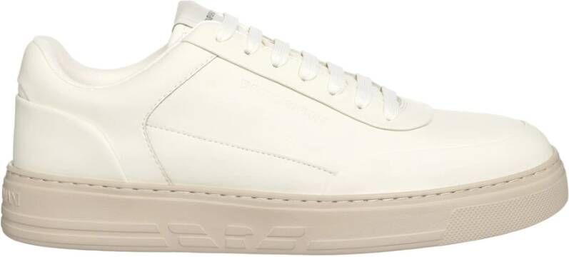 Emporio Armani Leren Veterschoenen voor Mannen White Heren