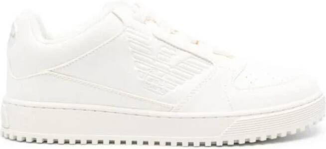 Emporio Armani Witte Sneakers met Iconische Adelaar White Heren