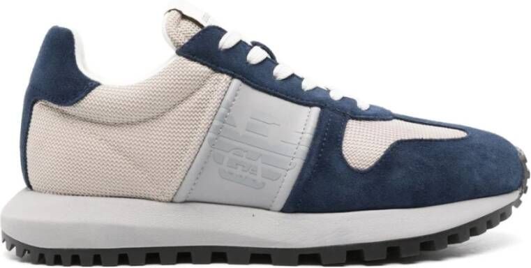 Emporio Armani Mesh Panel Sneakers Blue Heren