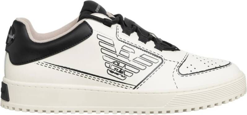 Emporio Armani Multicolor Vetersluiting Sneakers White Heren