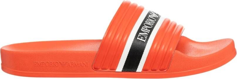 Emporio Armani Multikleur Slides voor Mannen Orange Heren