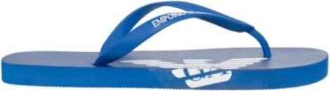 Emporio Armani Platte PVC Logo Tongs Blue Heren