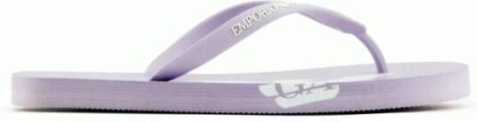 Emporio Armani Platte PVC Logo Tongs Les Violets Purple Dames