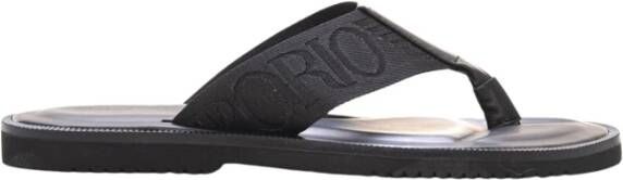 Emporio Armani Quilted Logo Sandals Black Heren