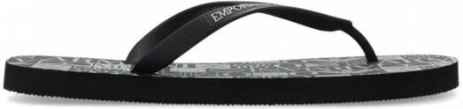 Emporio Armani Rubber slides with logo Zwart Dames