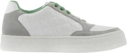 Emporio Armani Stijlvolle Leren Sneakers voor Heren White Heren