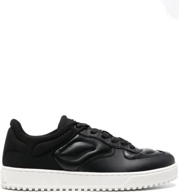 Emporio Armani Zwarte Leren Casual Sneaker Black Heren