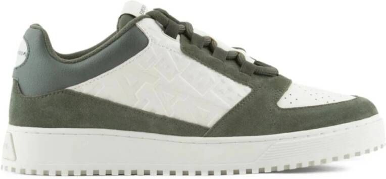 Emporio Armani Logo-Debossed Panelled Sneakers Green Heren