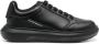 Emporio Armani Zwarte Leren Sneakers met Contrasterend Logo Black Heren - Thumbnail 1