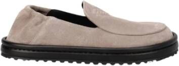 Emporio Armani Stijlvolle Leren Mocassino Slipper Beige Heren