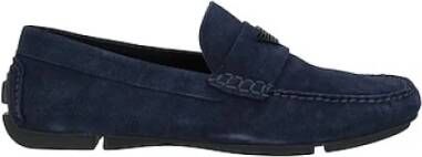 Emporio Armani Stijlvolle Loafers voor Mannen Blue Heren