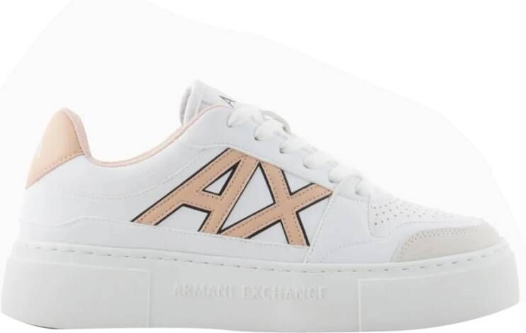 Armani Exchange Contrast Logo Sneakers Xdx147 Optic White Dames