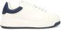 Emporio Armani Wit Blauw Leren Sneakers Vetersluiting White Heren - Thumbnail 1