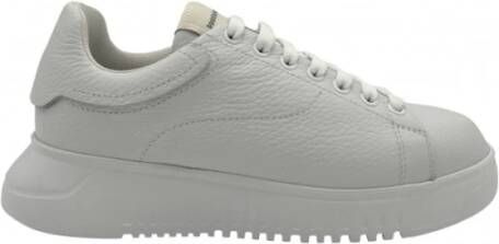 Emporio Armani Witte Leren Heren Sneakers White Heren