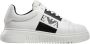 Emporio Armani Witte leren sneaker met zwart logodetail White Heren - Thumbnail 1