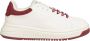 Emporio Armani Witte Leren Sneaker Retro Bordeaux Logo White Heren - Thumbnail 1