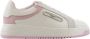 Emporio Armani Witte Roze Leren Sneaker met Metalen Adelaar Plaque White Dames - Thumbnail 1