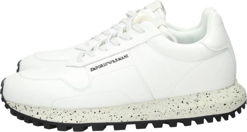 Emporio Armani Witte Sneakers met Katoenen Veters White Heren