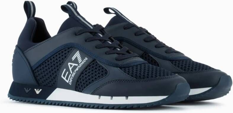 Emporio Armani Zwart Wit Sneakers Heren Donkerblauw Blue Heren