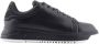 Emporio Armani Zwarte Leren Vetersneakers Black Heren - Thumbnail 1