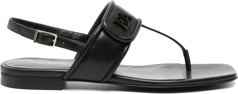 Emporio Armani Zwarte Sandalen met Enkelband Black Dames