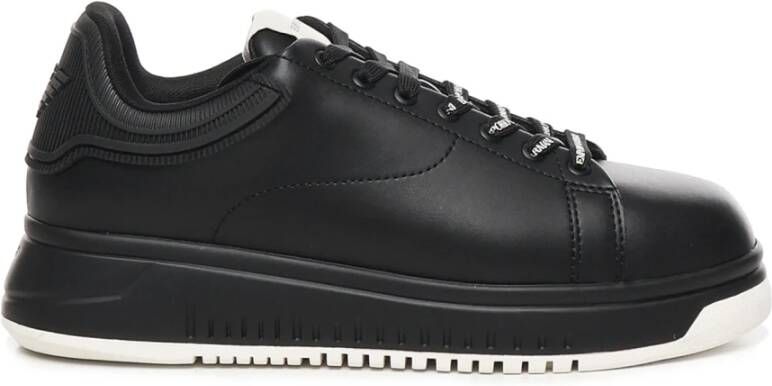 Emporio Armani Zwarte Sneakers met Logodetails Black Heren