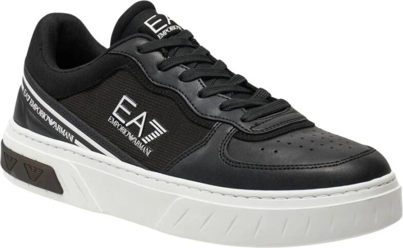 Emporio Armani EA7 Zwarte Voetbalgeïnspireerde Sneakers Black Heren