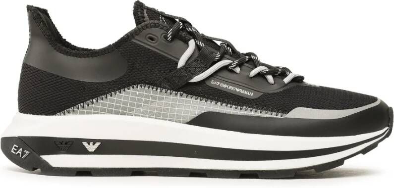 Emporio Armani Zwart Zilver Heren Sneakers van EA7 Black Heren