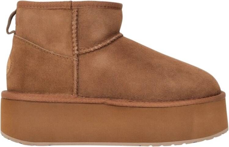 EMU Beige Lage Laarzen Eigentijdse Stijl Brown Dames