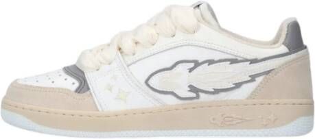 Enterprise Japan Leren Sneakers met Rubberen Zool White Heren