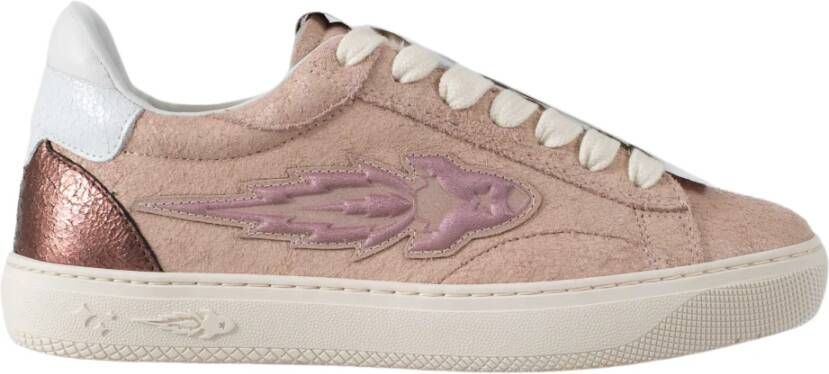 Enterprise Japan Metallic Leren Sneakers Pink Dames