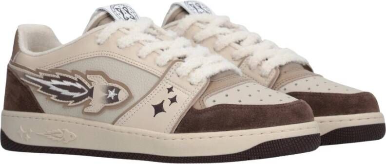 Enterprise Japan Raket Sneakers in Bruin Suède en Leer Brown Heren