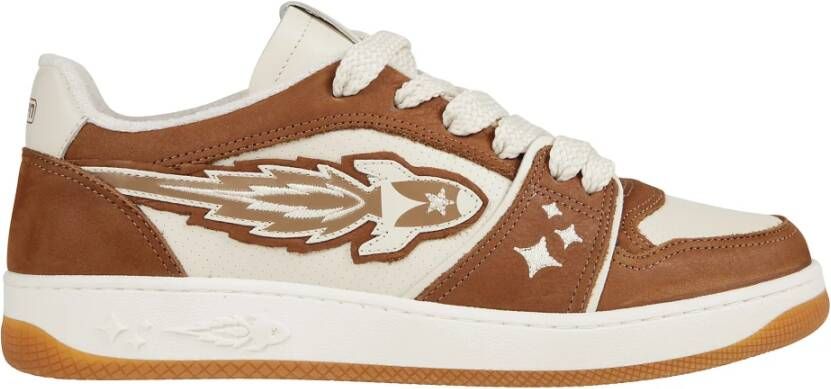 Enterprise Japan Sneakers met geborduurd logo Brown Heren