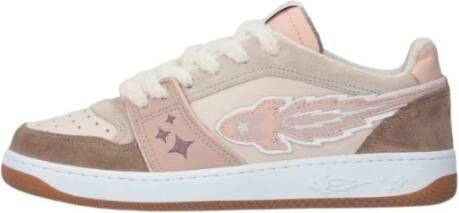 Enterprise Japan Sneakers van leer en suède met EJ Rocket-logo Beige Dames