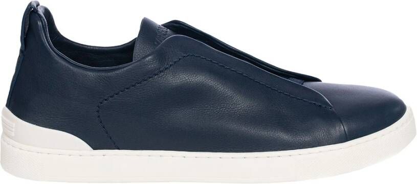 Ermenegildo Zegna Blauwe Triple Stitch Sneakers Blue Heren