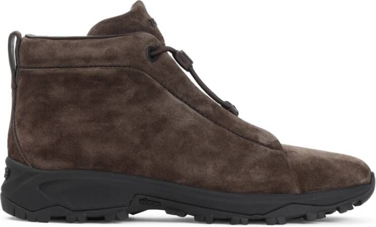 Ermenegildo Zegna Bruine Leren Sneakers voor Mannen Brown Heren