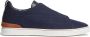 Ermenegildo Zegna Denim Sneakers met Triple Stitching Blue Heren - Thumbnail 1