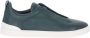 Ermenegildo Zegna Groene Leren Sneakers Triple Stitch Green Heren - Thumbnail 1