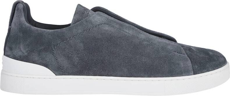 Ermenegildo Zegna Lage Sneakers met Drievoudig Stiksel Gray Heren