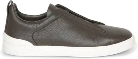 Ermenegildo Zegna Lage Top Triple Stitch Cervo Sneaker Gray Heren