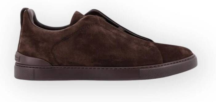 Ermenegildo Zegna Lage Triple Stitch Sneakers Brown Heren