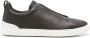 Ermenegildo Zegna Leren Sneakers Triple Stitch Design Brown Heren - Thumbnail 1