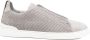 Ermenegildo Zegna Leren Sneakers Triple Stitch Design Gray Heren - Thumbnail 1