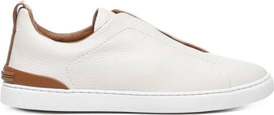 Ermenegildo Zegna Licht Beige Elastische Band Sneakers Beige Heren