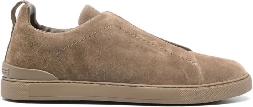 Ermenegildo Zegna Suede Triple Stitch Sneakers Green Heren