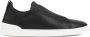 Ermenegildo Zegna Zwarte Leren Instap Sneakers Black Heren - Thumbnail 1