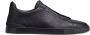 Ermenegildo Zegna Zwarte leren lage sneakers Black Heren - Thumbnail 1