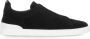 Ermenegildo Zegna Zwarte Suède Sneakers met Elastische Sluiting Black Heren - Thumbnail 1