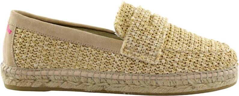 Espadrilles Beige Stoffen Loafer Beige Dames